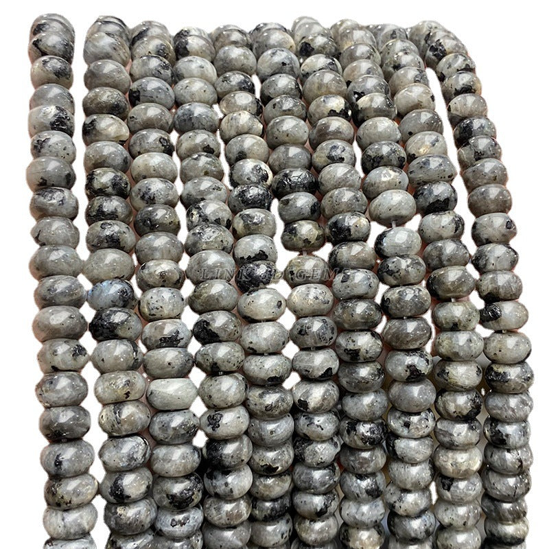 8 * 4Mm natural black sparkling stone abacus beads loose beads