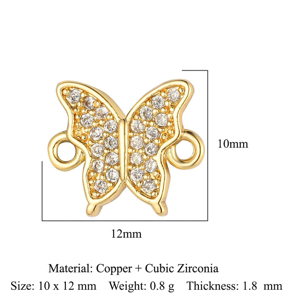 Butterfly Bee Seagull Copper Zircon Connection Accessories