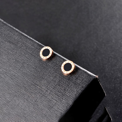 Versatile titanium steel small stud earrings