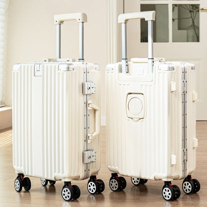 Aluminum frame suitcase 24 inch multi-function password trolley case