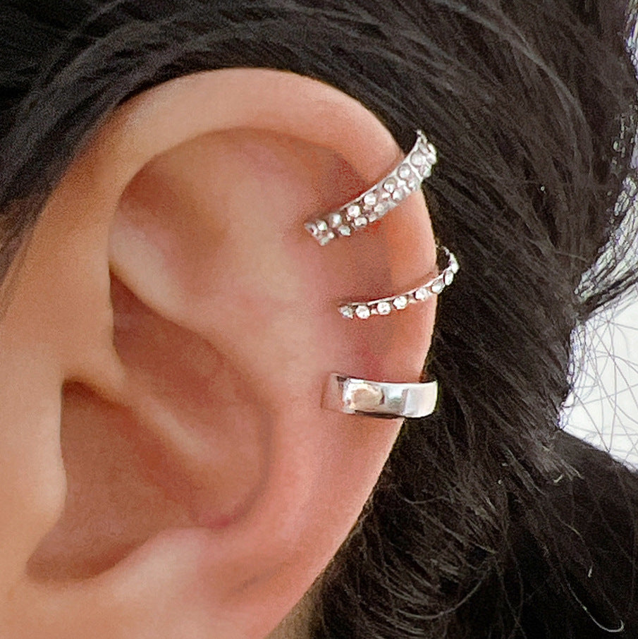 Small ear clip three-piece set