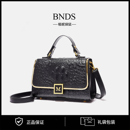 High-end crocodile pattern chain bag