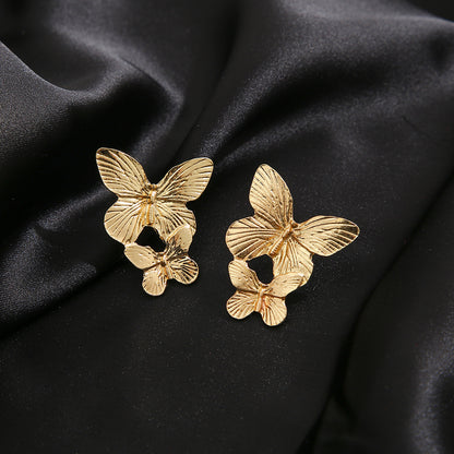 Gold butterfly earrings personalized jewelry