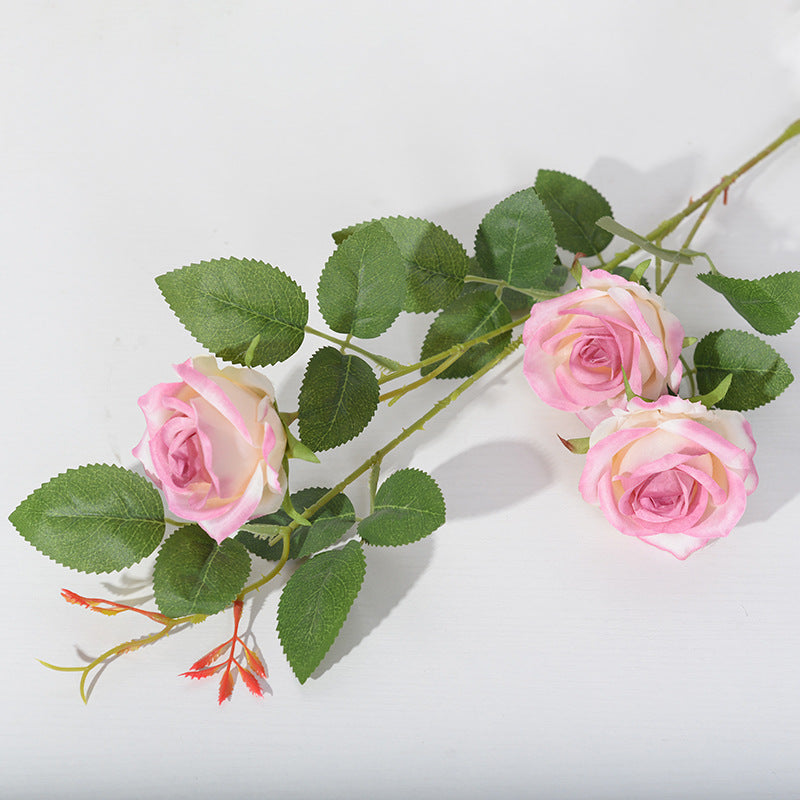 3 small Paris rose artificial flowers