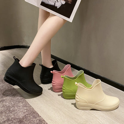 Rain shoes women's outer wear college style