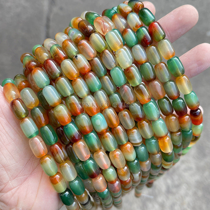 Peacock agate bucket beads loose beads