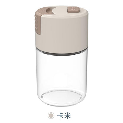 Press Salt Container, Measuring Salt Shaker, Glass Spice Jar