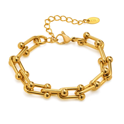 Korean Style U-Shaped Lock Bracelet - INS Fashion Horseshoe Clasp