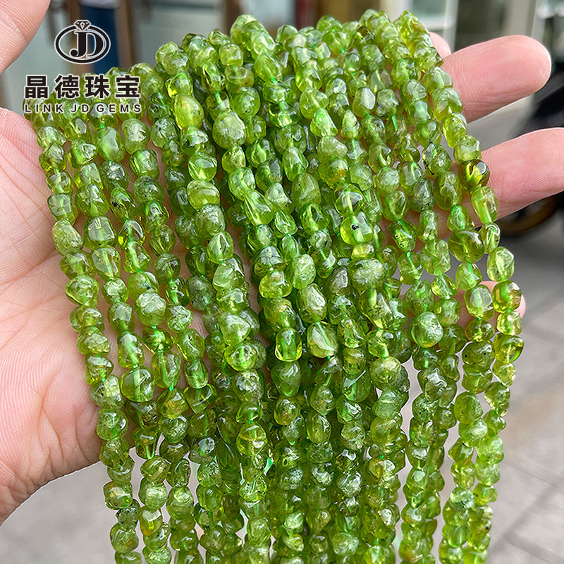 Natural olivine conformal bead crystal