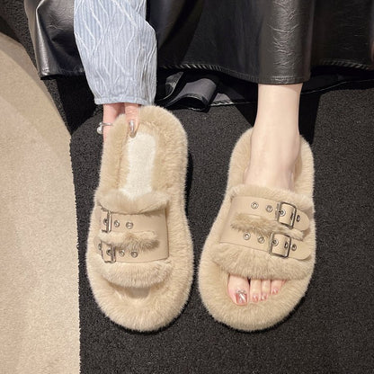 Flat cotton slippers women