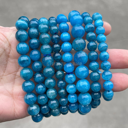 Natural blue apatite bracelet for men and women