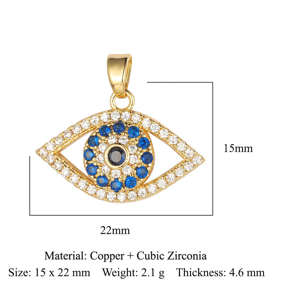 Copper Zircon Pendant Devil's Eye