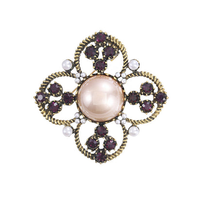 Vintage Crystal Hollow Brooch