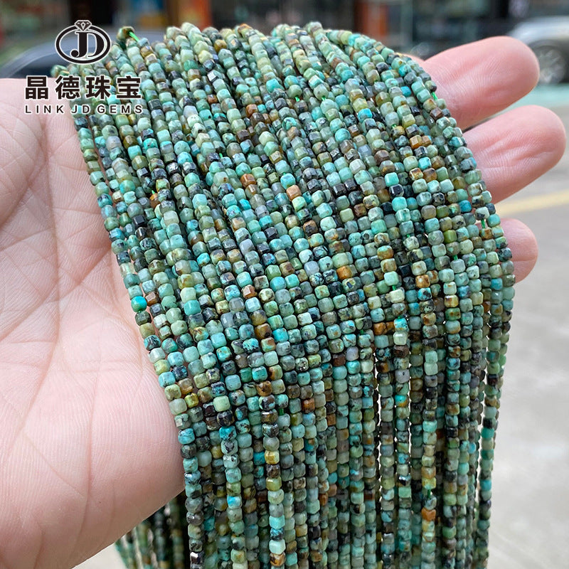 2Mm Natural African Turquoise Sugar Cube Loose Beads