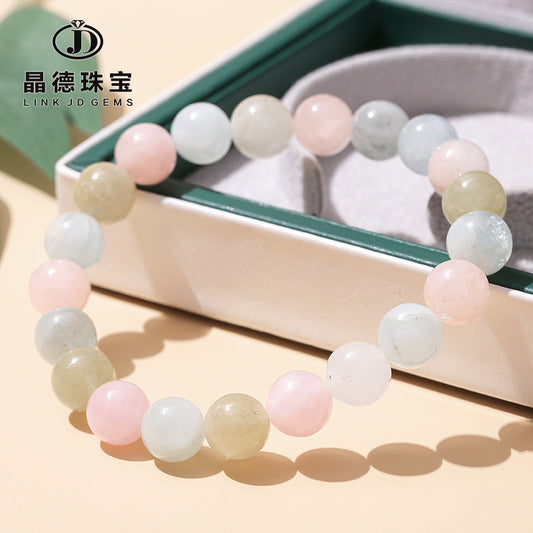 Morganite bracelet, candy-colored beryl bracelet.