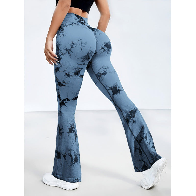 Tie-Dye High-Waist Flared Yoga Pants