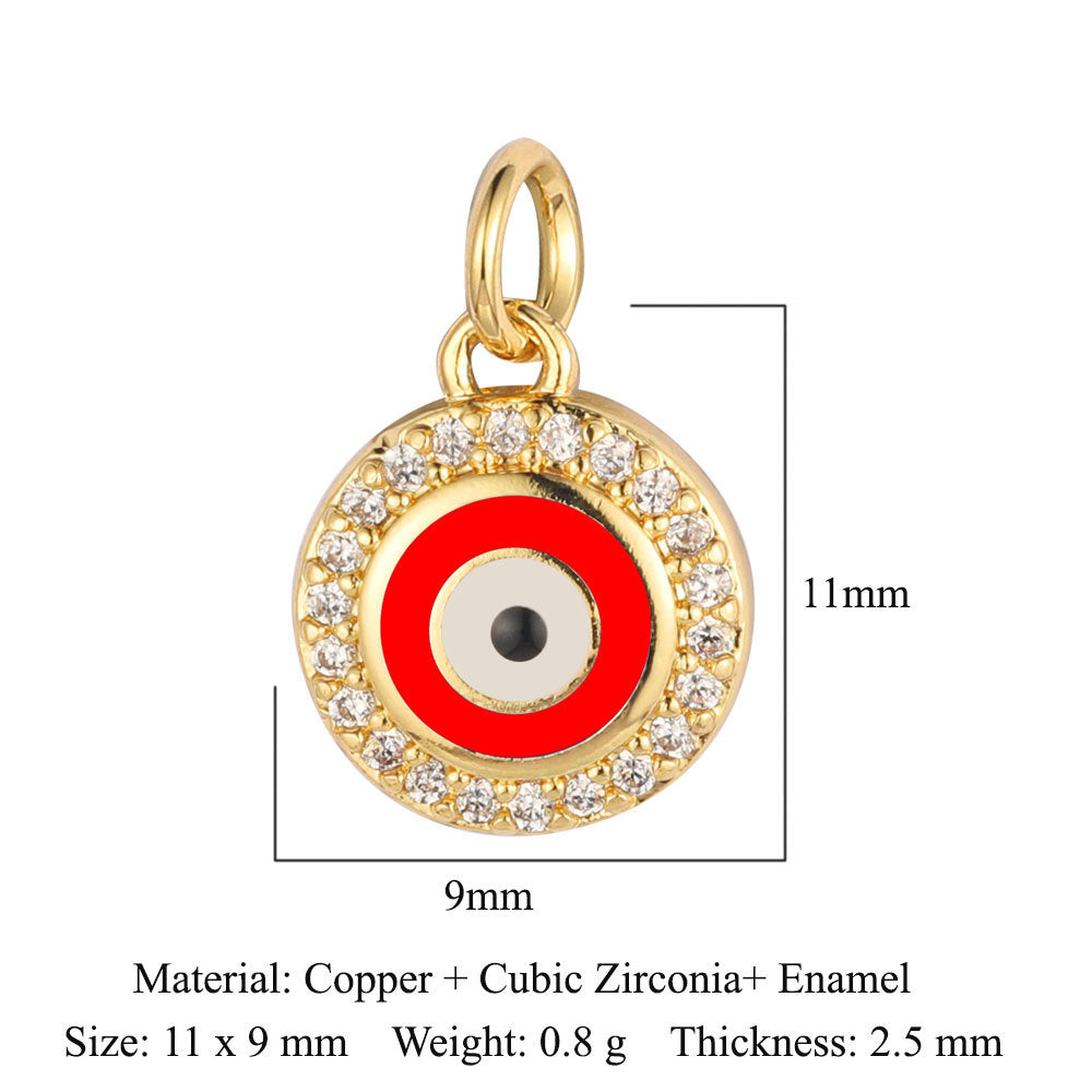 Pearl Peach Heart Devil's Eye Copper Zircon Pendant