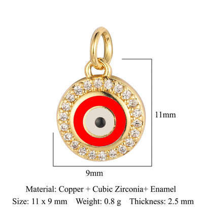 Pearl Peach Heart Devil's Eye Copper Zircon Pendant