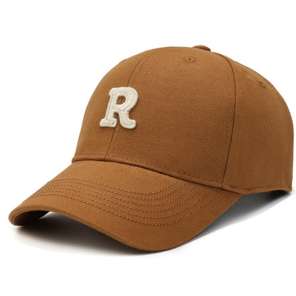 Minimalist R Letter Embroidered Duckbill Cap