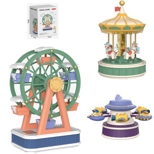 Musical Light-Up Night Lamp, Ferris Wheel, Carousel, and Spinning Airplane