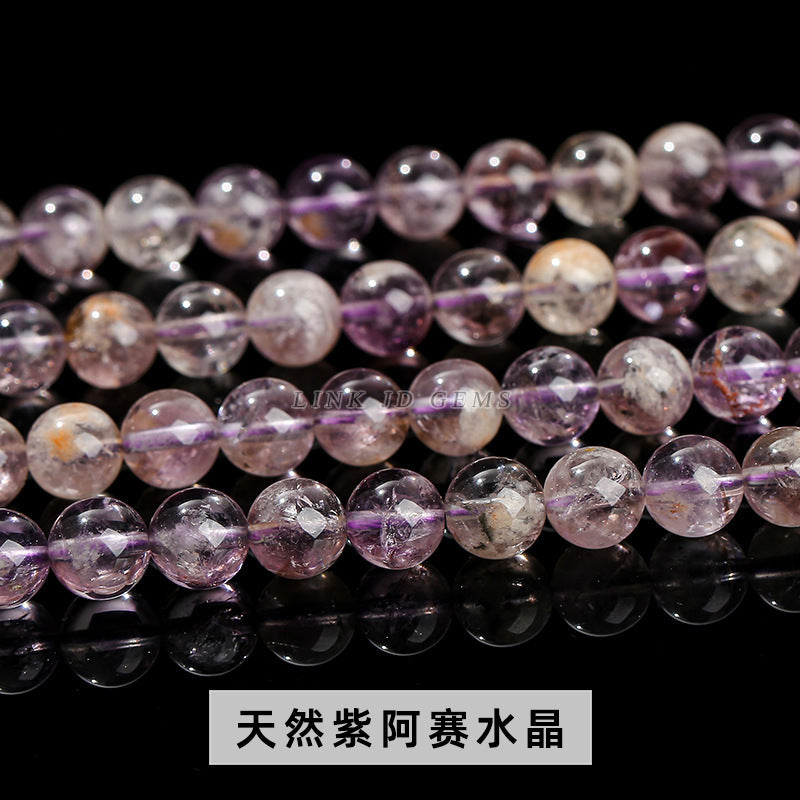 Amethyst loose beads crystal round beads hand work in progress