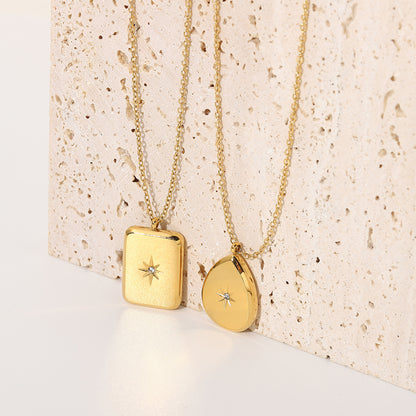 18K Gold Zircon Star Energy Necklace