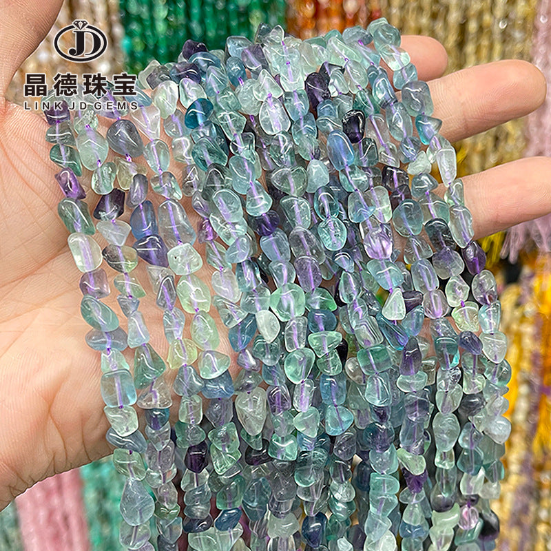 6-8Mm natural colored fluorite conformal beads loose beads