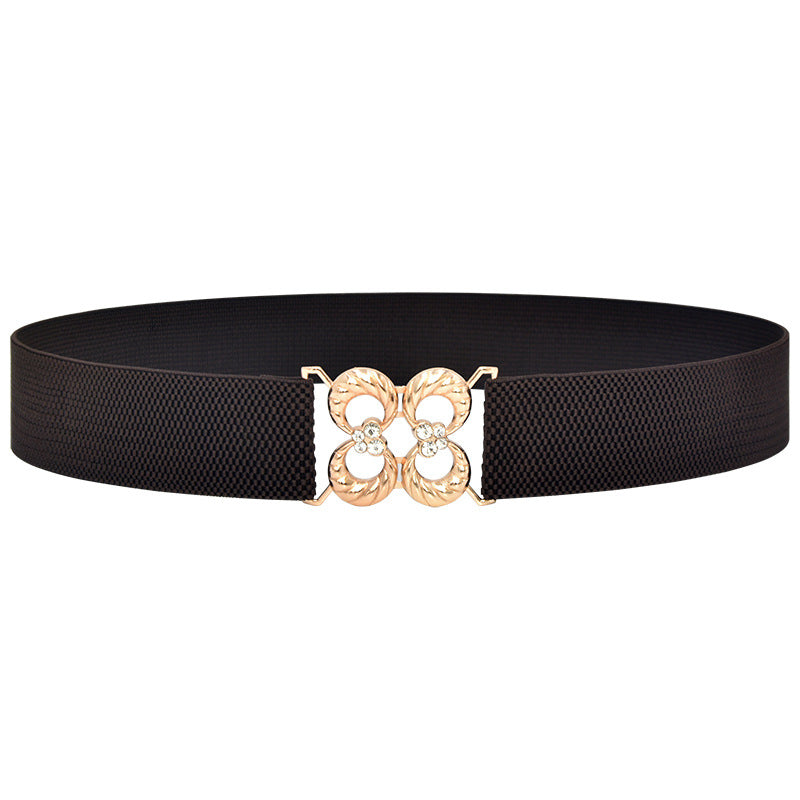 Women's rhinestone elastic waist seal