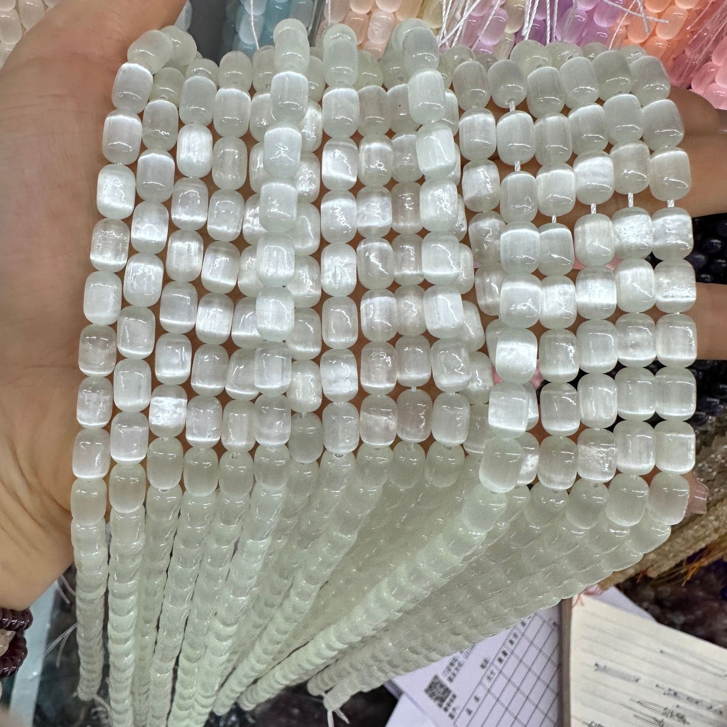 Gypsum rice beads semi-precious stone loose beads