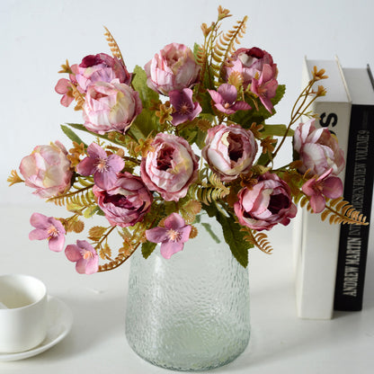 Artificial peony rose hydrangea small bouquet