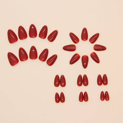 Minimalist Red Detachable Fake Nails