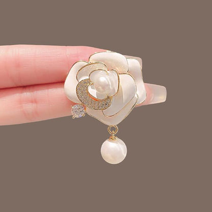 Camellia Pearl Brooch