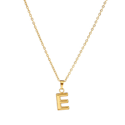 26 letter stainless steel necklace