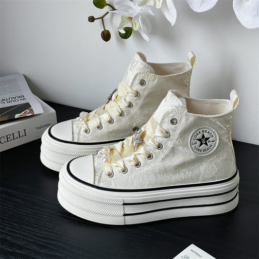 Chinese style thick-soled casual height-increasing sneakers