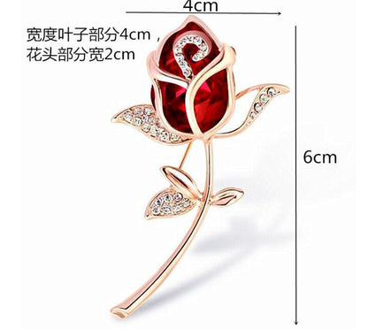 Red rose brooch FASHION