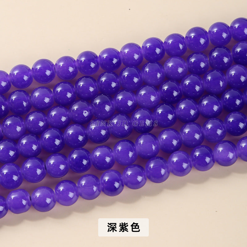 Imitation jade glass round beads loose beads