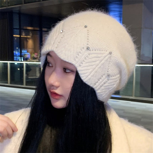 Thickened Rabbit Fur Knit Hat