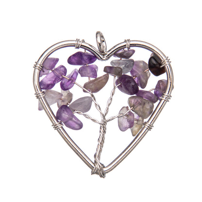 Crystal crushed stone 3cm heart pendant