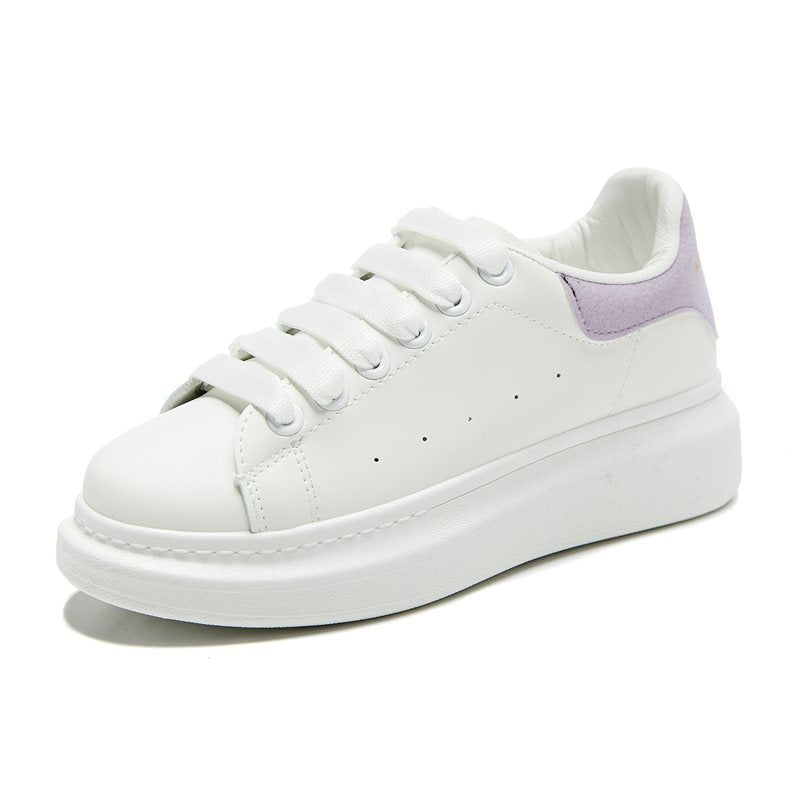 Zapatos blancos de suela gruesa para hombre y mujer, calzado deportivo informal. 