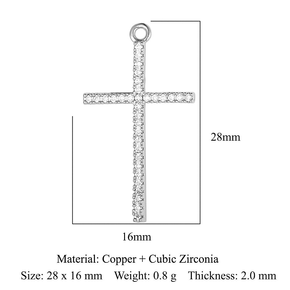 Cross butterfly copper zircon pendant.