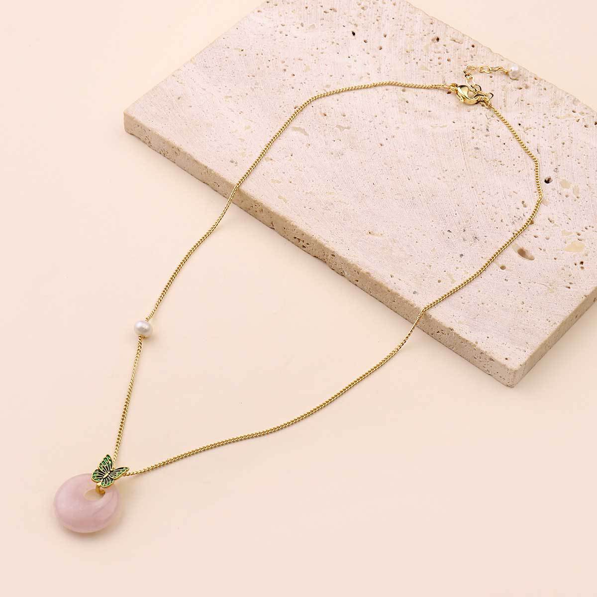 Natural freshwater pearl pendant necklace 18k real gold