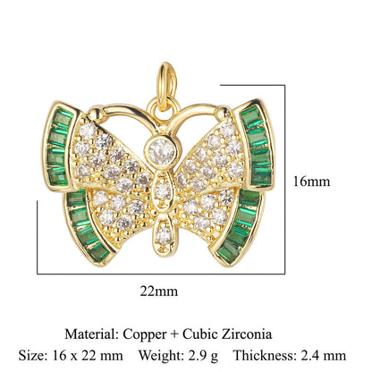 3 pcs/pack, crescent eye copper zircon dragonfly pendant.