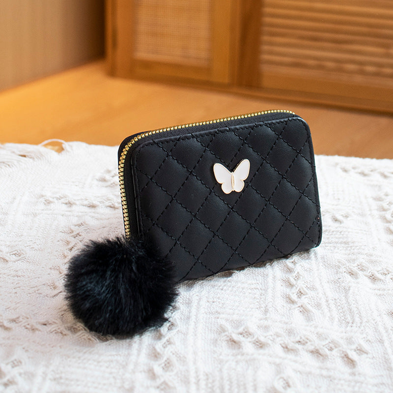 Butterfly embroidered small wallet