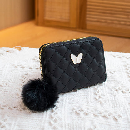 Butterfly embroidered small wallet