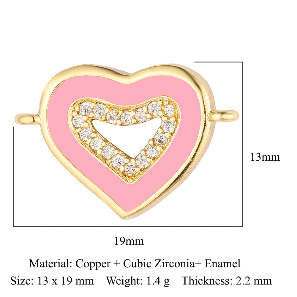 Bead butterfly copper zircon double hole accessories family pendant