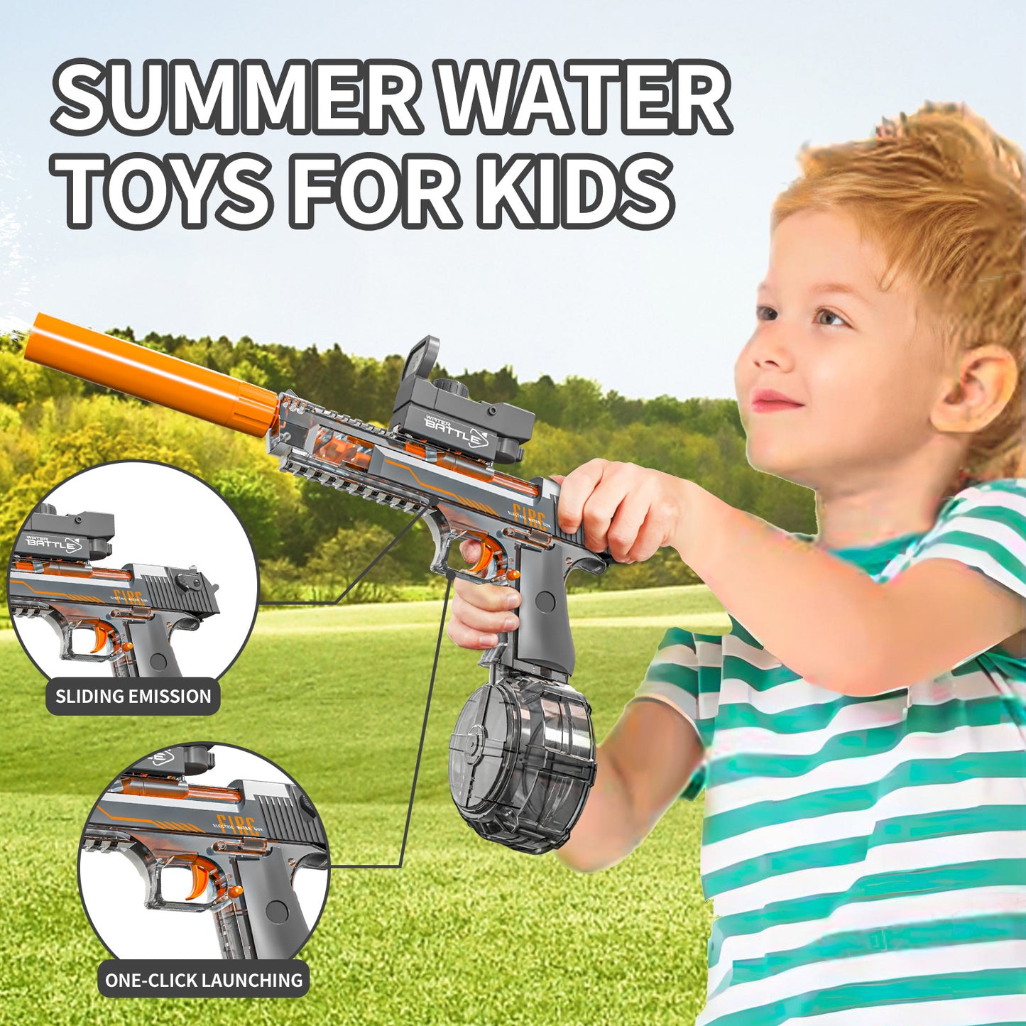 Large Capacity Rechargeable Automatic Water Gun for Water Fights