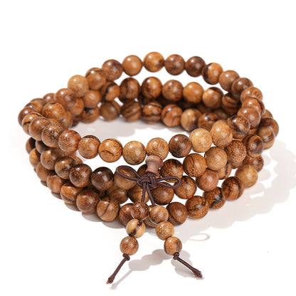 Agarwood multi-circle Buddha bead bracelet.