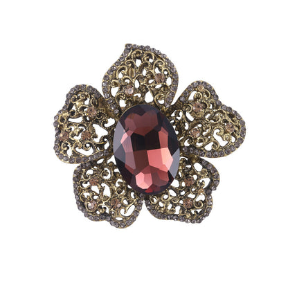 Crystal Flower Brooch