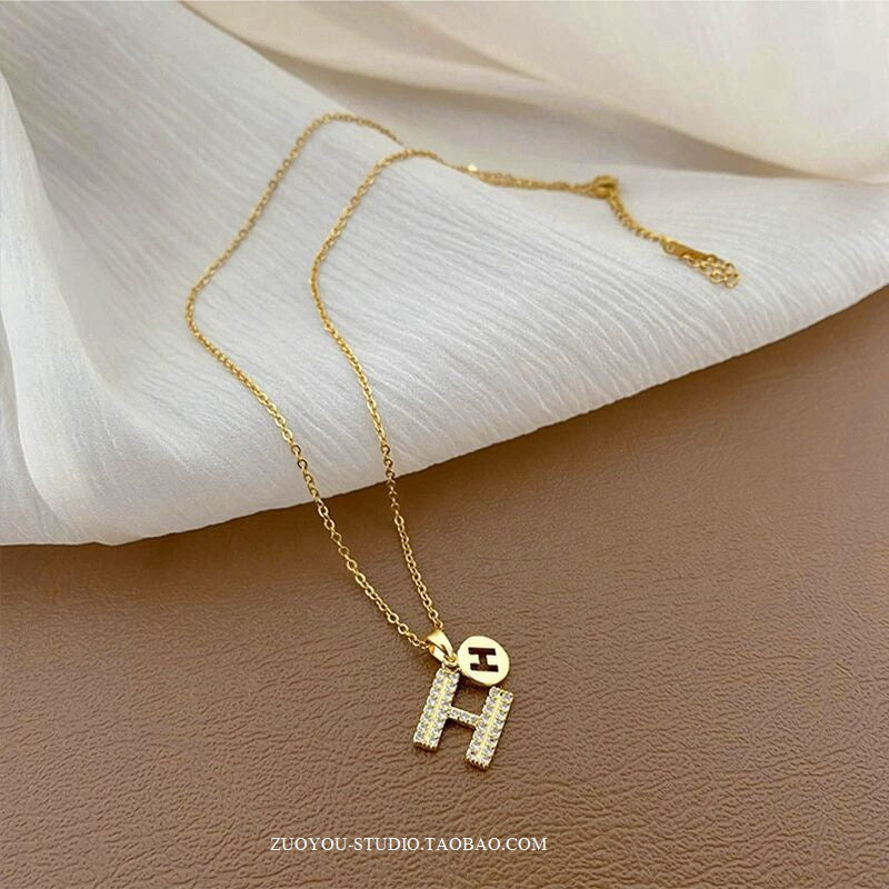 H letter necklace fashion