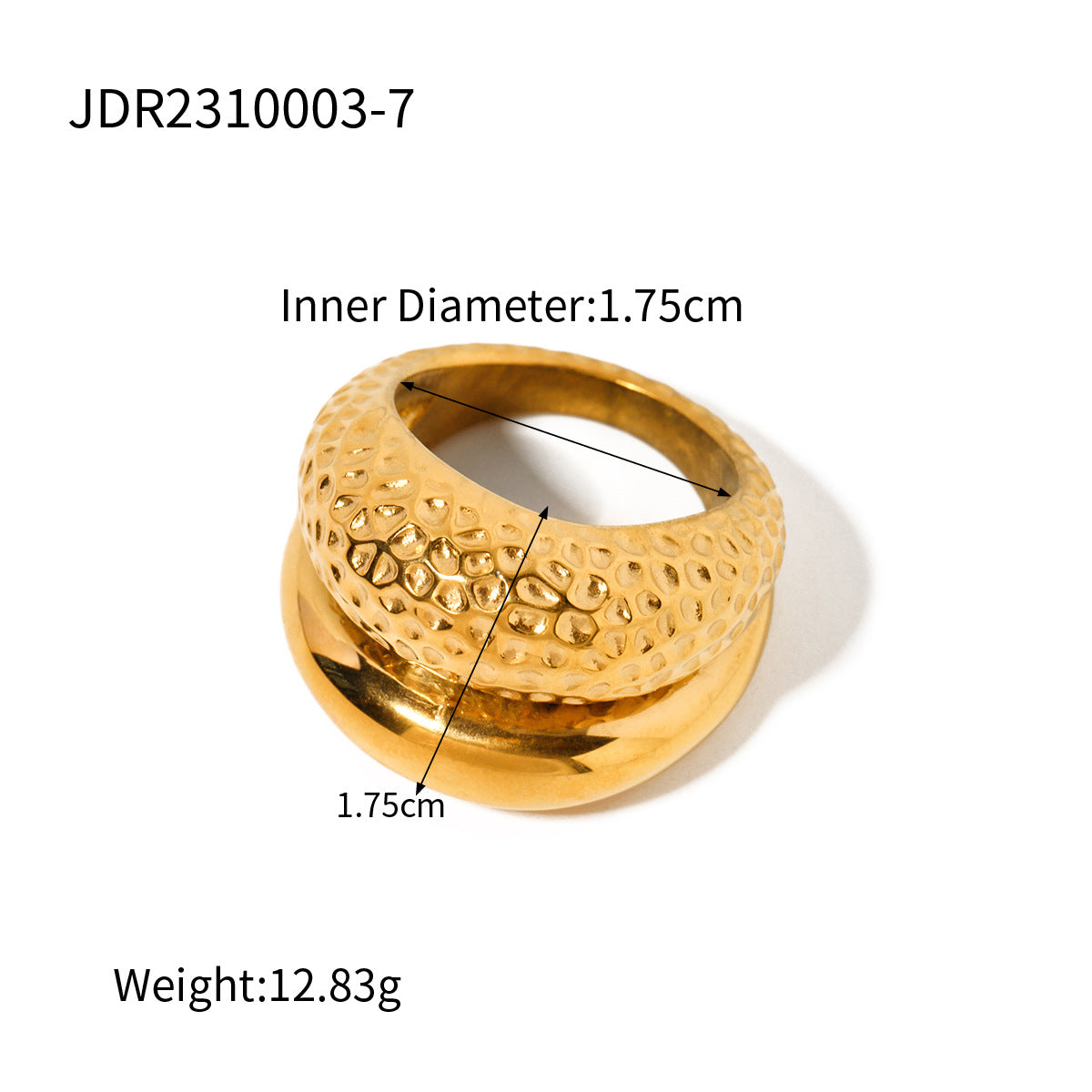 Double Hammer Polished Ring